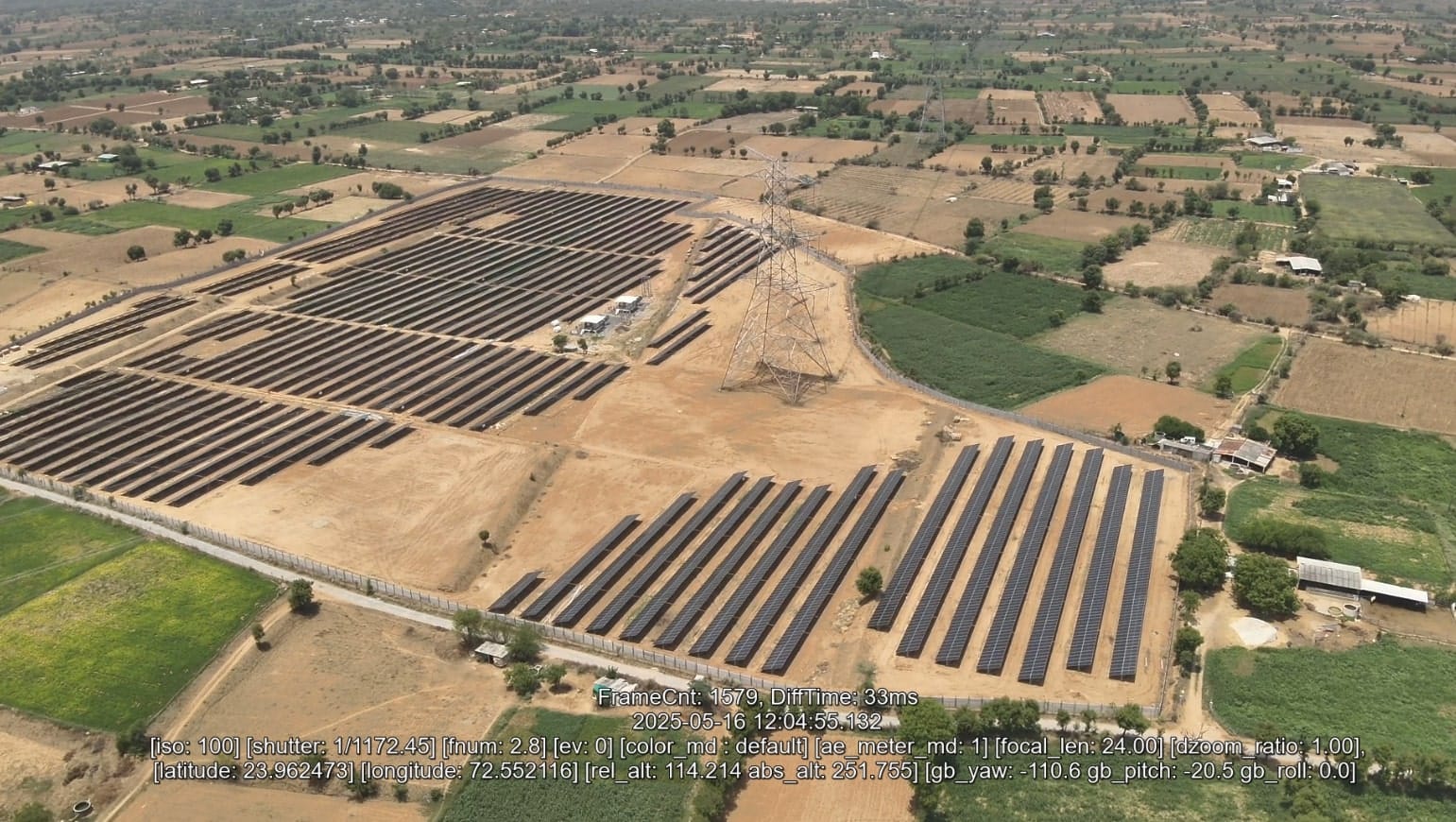 Completed ground-mounted solar project site