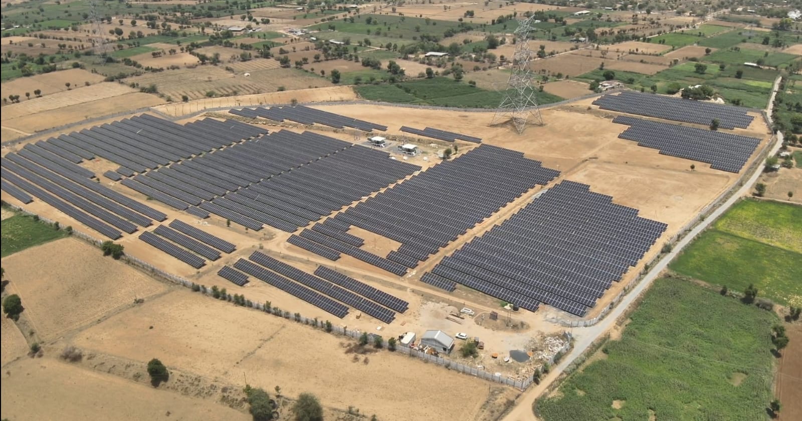 Ground-mounted solar project work in progress
