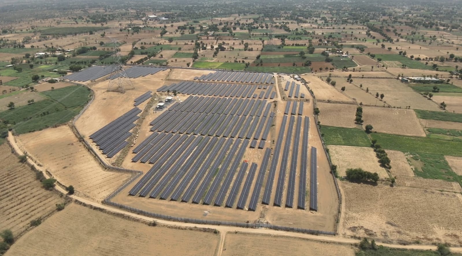 Completed ground-mounted solar installation