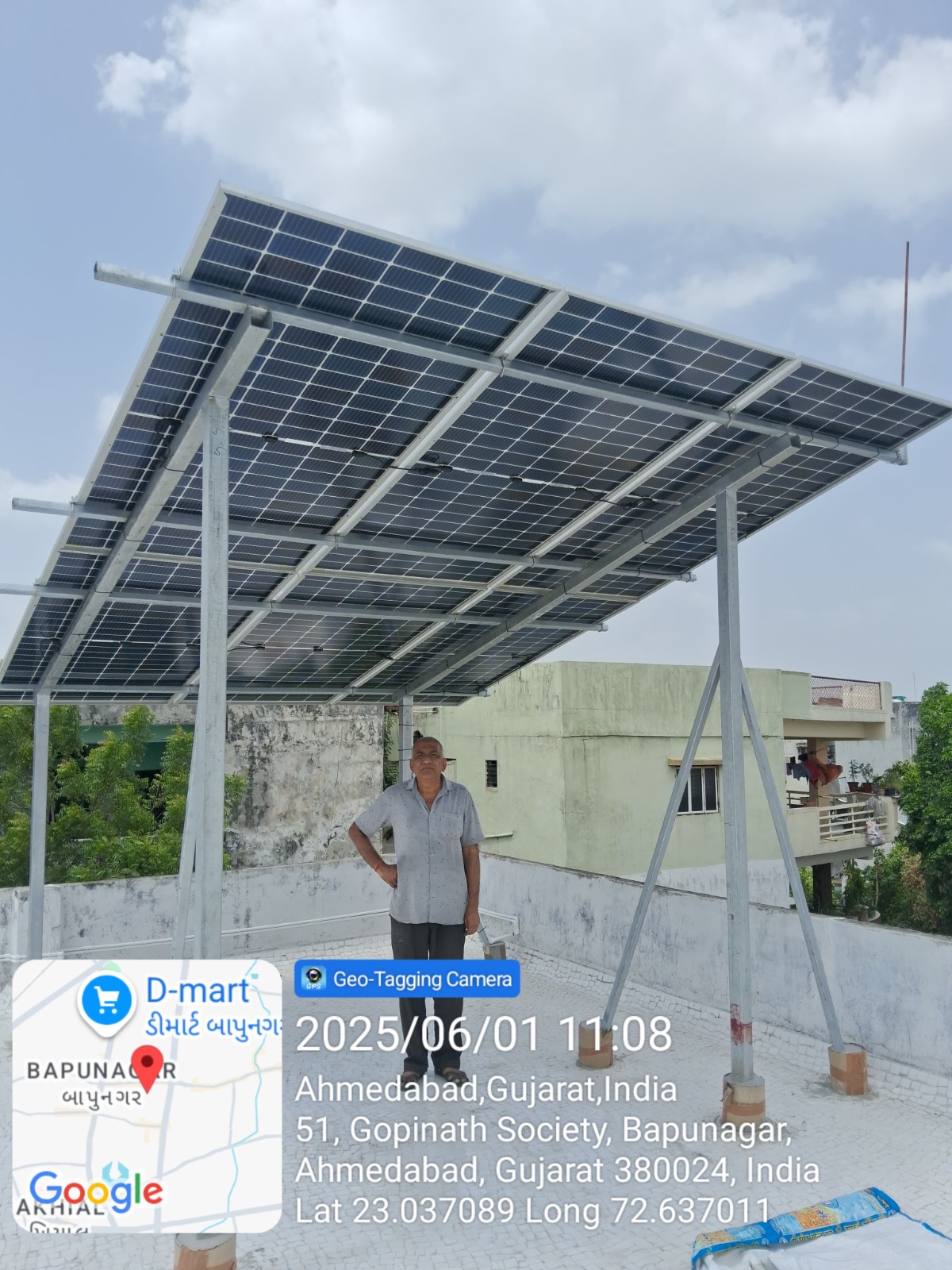 Solar installation work by the team