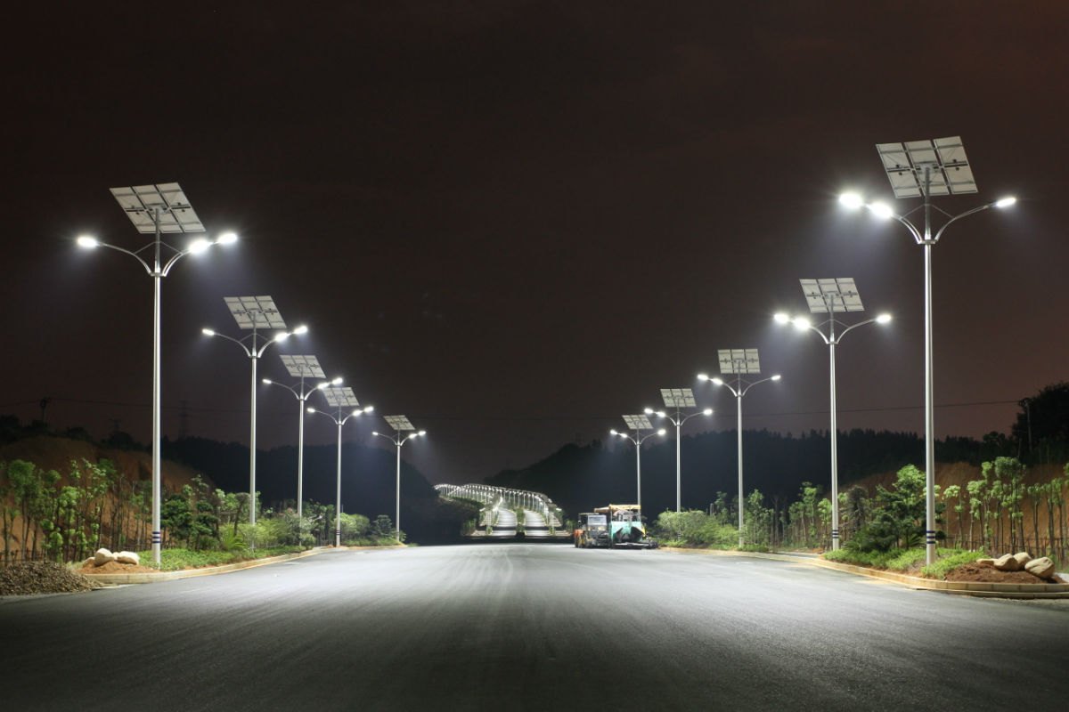 Ground-mounted solar installation detail